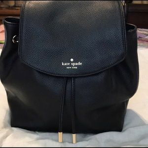 Kate Spade Black Leather Backpack
